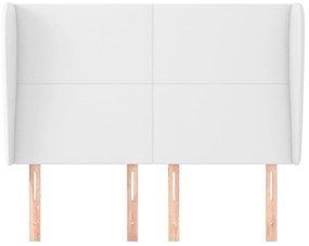 Κεφαλάρι με Πτερύγια Λευκό 147x23x118/128 εκ. Συνθετικό Δέρμα - Λευκό