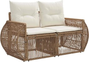 vidaXL Σετ Καναπέ Κήπου 8 pcs Μπεζ και Κρέμ συνθετικό ρατάν
