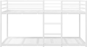 vidaXL Κουκέτα χωρίς στρώμα Λευκό 90x200 cm Ατσάλι