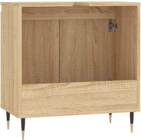 vidaXL Ντουλάπι Μπάνιου Sonoma Δρυς 58 x 33 x 60 εκ. από Επεξεργ. Ξύλο