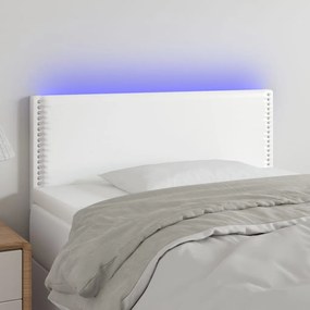 vidaXL Κεφαλάρι Κρεβατιού LED Λευκό 90x5x78/88 εκ. από Συνθετικό Δέρμα