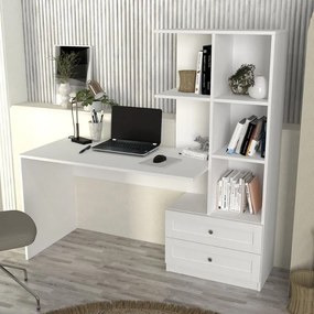 Γραφείο εργασίας Mantra Megapap χρώμα λευκό 155x60x152εκ.