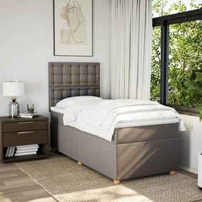 Κρεβάτι Boxspring με Στρώμα Taupe 80x200 εκ. Υφασμάτινο - Μπεζ-Γκρι