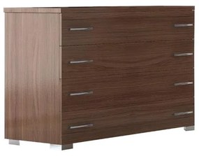 Intrahome Συρταριέρα με 4 συρτάρια σε χρώμα καρυδί 100x39x73 Intrahomesa-00652587