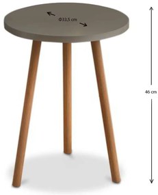 Βοηθητικό τραπεζάκι Roma Megapap από μελαμίνη χρώμα cappuccino 33,5x33,5x46εκ.