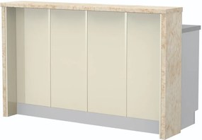 Πάγκος νησίδας Modena-Μήκος: 160 εκ.-Μπεζ-Latino Marble