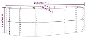 vidaXL Ζαρντινιέρα Ανθρακί 212x140x68εκ Γαλβανισμένος χάλυβας