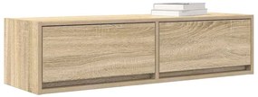 vidaXL Κομοδίνο ΤV Σομιέ Καρυδιά 100x31x25,5 εκ. Επεξεργασμένου Ξύλου