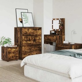 vidaXL Ντουλάπι Μπάνιου Καπνιστό Δρύς 40,5 x 40 x 44 εκ