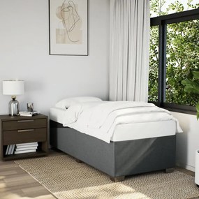 Κρεβάτι Boxspring με Στρώμα Σκούρο Γκρι 100x200 εκ. Υφασμάτινο - Γκρι