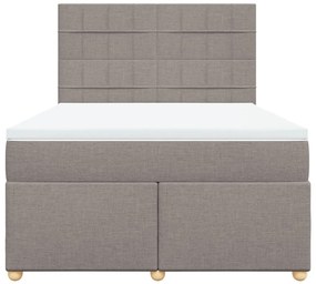 vidaXL Κρεβάτι Boxspring με Στρώμα Taupe 160x200 εκ. Υφασμάτινο