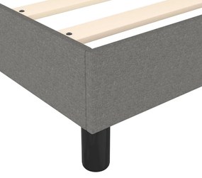 Κρεβάτι Boxspring με Στρώμα Σκούρο Γκρι 120x200 εκ. Υφασμάτινο - Γκρι