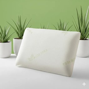 Σετ 4 Μαξιλάρια Aloe Vera Visco Με Στήριξη Αυχένα Πράσινα 50x70 cm