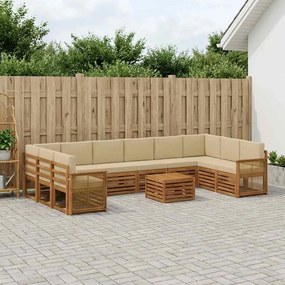 vidaXL Σειρά Καναπέ Εξωτερικού με μαξιλάρι 8 pcs Φυσικό