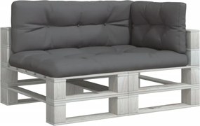 vidaXL Μαξιλάρια Καναπέ Παλέτας 3 τεμ. Ανθρακί Υφασμάτινα