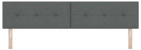 vidaXL LED Κεφαλάρι με φώτα λωρίδας LED Σκούρο Γκρι 200 cm ύφασμα