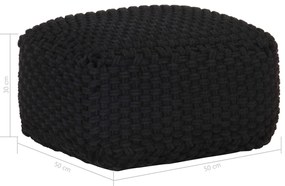 vidaXL Πουφ Μαύρο 50 x 50 x 30 εκ