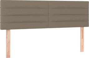 vidaXL Κρεβάτι Boxspring με Στρώμα Taupe 140x200 εκ. Υφασμάτινο