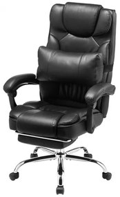 VEVOR Executive Chair High Back Office Chair with Footrest Lumbar Pillow Black