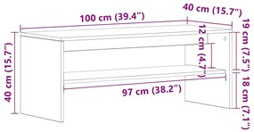 ντουλάπι τηλεόρασης Μαύρη δρυς 100x40x40 cm Κατασκευασμένο ξύλο - Μαύρο