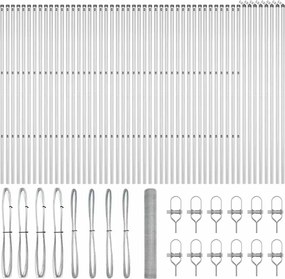 vidaXL Εξωτερική έδρανη με εξάγωνο στήριγμα 100 x 1,2 μ Ασημί Δίχτυ
