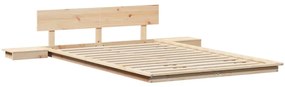vidaXL Σκελετός Κρεβατιού Καφέ 140 x 190 cm ξύλο