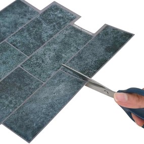 vidaXL Πλακάκι Subway 50 pcs Μπλε Πράσινο 29 x 21 εκ