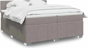 vidaXL Κρεβάτι Boxspring με Στρώμα Taupe 200x200 εκ. Υφασμάτινο