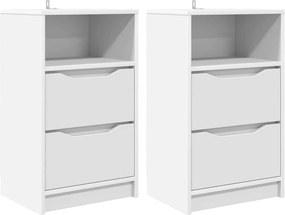vidaXL Κομοδίνα 2 pcs Λευκό 40 x 30 x 467 εκ Επεξεργασμένο ξύλο