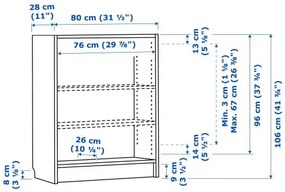 BILLY βιβλιοθήκη, 80x28x106 cm 904.773.85