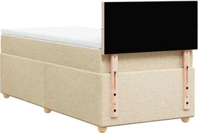 vidaXL Κρεβάτι Boxspring με Στρώμα Κρεμ 80 x 200 εκ. Υφασμάτινο