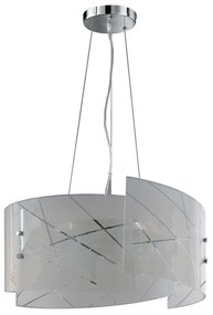 Φωτιστικό Οροφής Sandrina 301200300 Ø50x150cm White-Chrome Trio Lighting Glass
