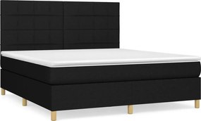vidaXL Κρεβάτι Boxspring με Στρώμα Μαύρο 160x200 εκ. Υφασμάτινο