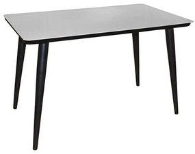 Τραπέζι Union ΕΜ832,1 120x70x75cm 120x70cm Βαφή Black-Glass White Metal, Glass