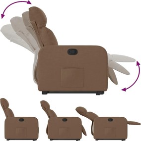 vidaXL Πολυθρόνα Ανακλινόμενη με Ανύψωση Καφέ Υφασμάτινη