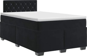 vidaXL Κρεβάτι box spring με στρώμα Μαύρο 120 x 200 cm Βελούδο