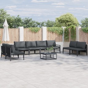 vidaXL Σετ Καναπέ Κήπου 8 pcs Ανθρακί Ατσάλι