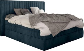 Επενδυμένο κρεβάτι Melantha με στρώμα και ανώστρωμα-140 x 200-Petrol