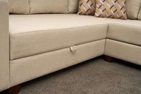 Corner Sofa-Bed Aly Arzilla Right - Cream Cream
