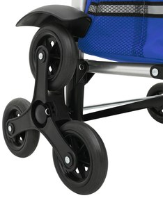 vidaXL Carrello per la spesa  con ruote e manico regolabile Blu 40 L