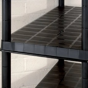vidaXL Ραφιέρα Αποθήκευσης 5 Επιπέδων Μαύρη 255x40x185 εκ. Πλαστική