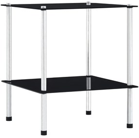 vidaXL Ραφιέρα 2 Επιπέδων Μαύρη 40 x 40 x 47 εκ. από Ψημένο Γυαλί