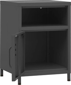 vidaXL Κομοδίνο Ανθρακί 35 x 35 x 51 εκ. από Ατσάλι