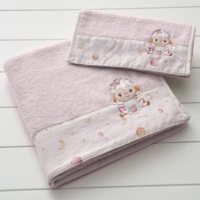 Πετσέτες Βρεφικές Lambi (Σετ 2τμχ) Pink Vesta Home Towels Set 70x130cm 100% Βαμβάκι