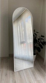 Καθρέφτης ολόσωμος με λευκό μεταλλικό πλαίσιο και βάση Λευκό 180x65 cm