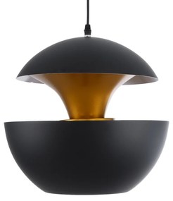 GloboStar® SEVILLE BLACK 01269 Μοντέρνο Κρεμαστό Φωτιστικό Οροφής Μονόφωτο Μαύρο Μεταλλικό Φ35 x Y33cm