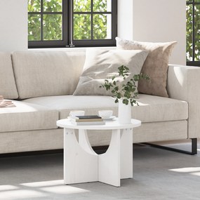 vidaXL Τραπεζάκι σαλονιού Λευκό 50 x 50 x 35 εκ. Συμπαγές ξύλο πεύκου