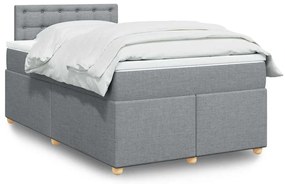 vidaXL Κρεβάτι Boxspring με Στρώμα Ανοιχτό Γκρι 120x190 εκ. Υφασμάτινο