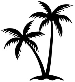 Διακοσμητικό Τοίχου Palm 891TNL3114 63x70cm Black Wallity Μέταλλο