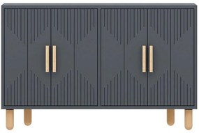 Μπουφές Roger 327ODS1300 120x29,6x73,6cm Anthracite-Oak Μοριοσανίδα, Μελαμίνη